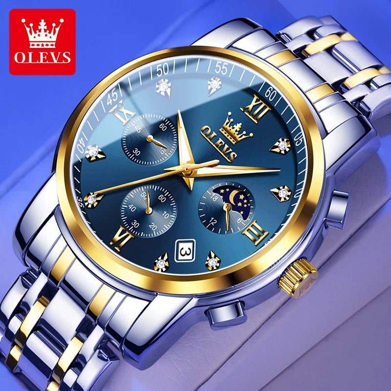 OLEVS Moon phase watch. Luxury accessory for striking people