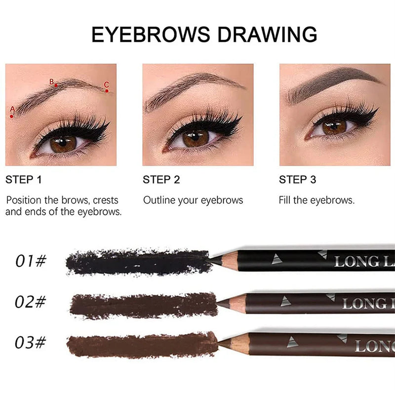 6/12Pcs Eye Brow Pencil Waterproof