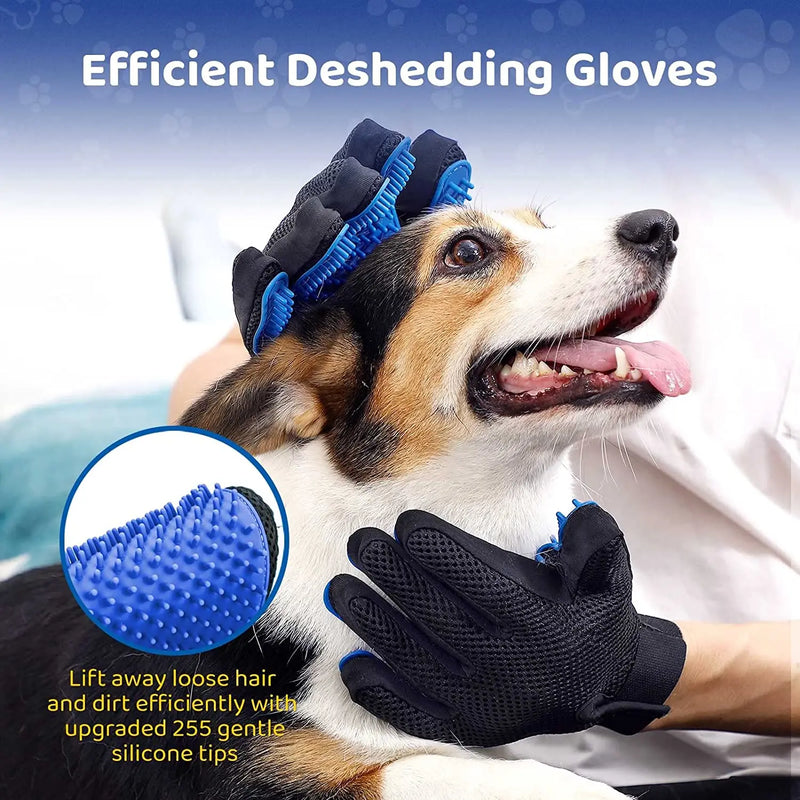 Pet Grooming Glove Gentle Efficient Pet Hair Remover Mitt